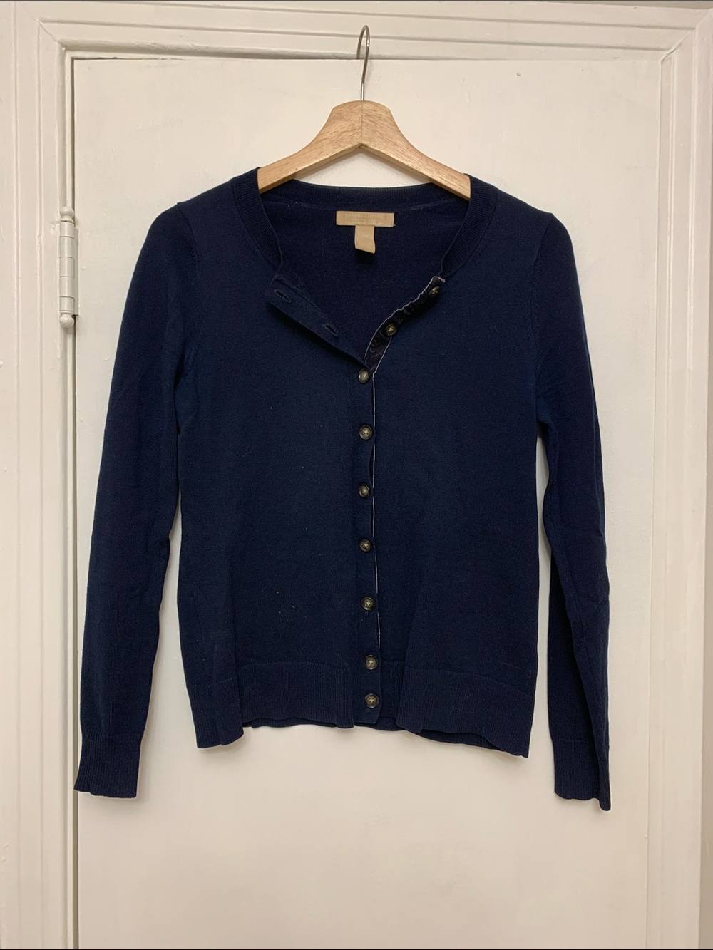 Banana Republic Navy Blue Extra Fine Merino Cardigan